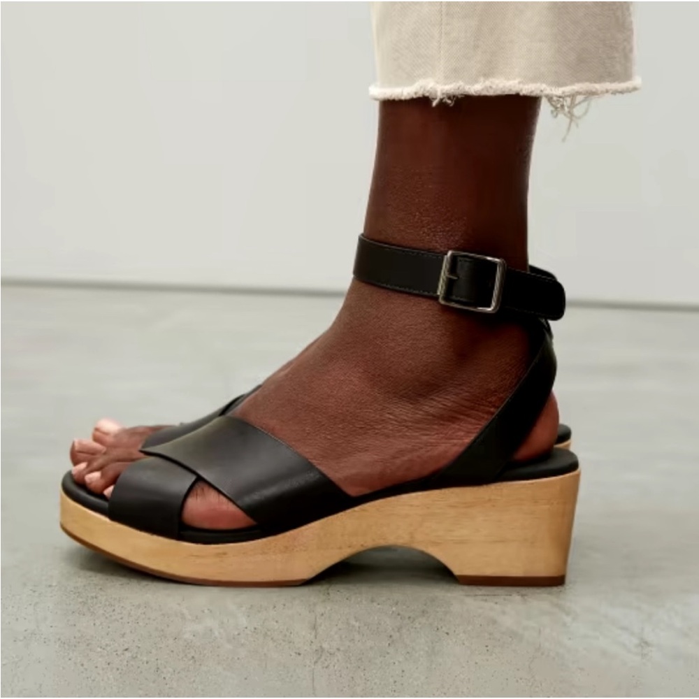 Everlane Clog Leather Platform Sandals
